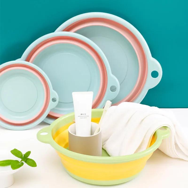 Portable Folding Basins Plastic Wash Basins Laundry Traveling Tub Baby Bath Basin Bathroom Kitchen Accessories Space